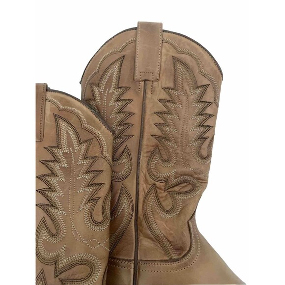 EUC Sendra Cowboy Boots Handmade Snowbut Ms Cognac Seam Stitched Leather Sz 6 - Picture 4 of 13